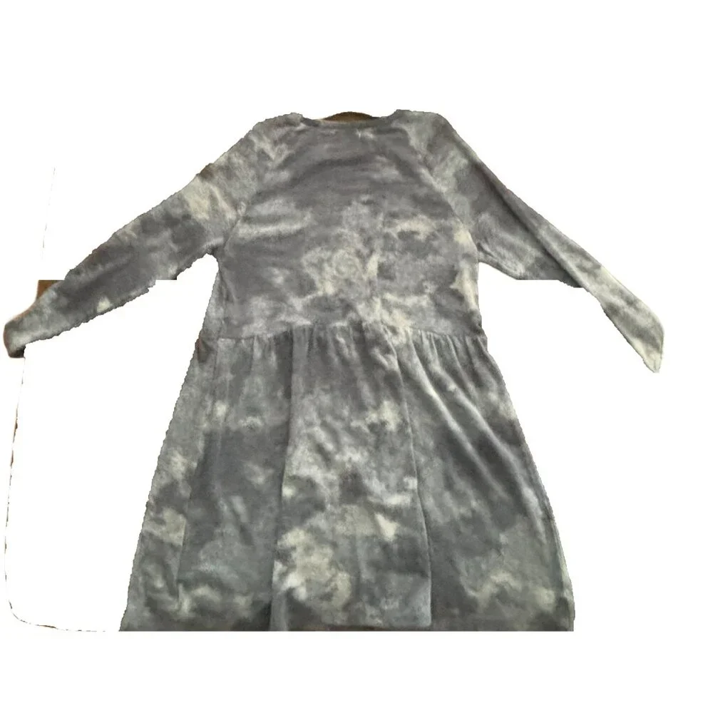 Old Navy girl's long‎ sleeve blue camo tie dye skater dress sz L (10-12)